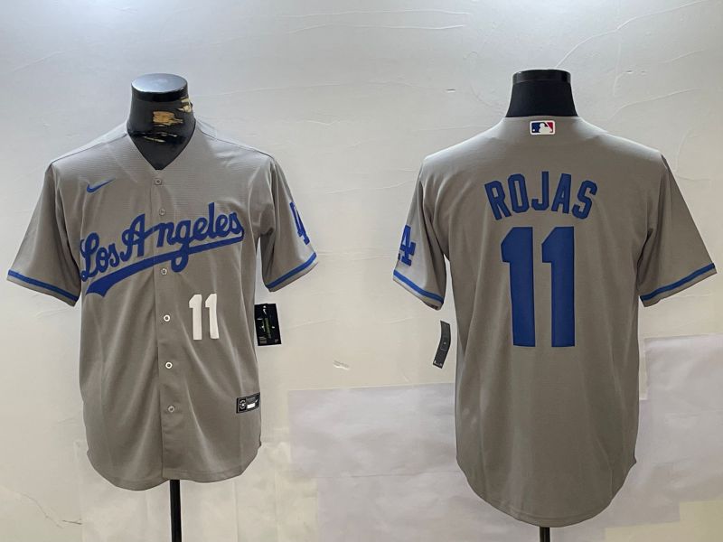 Men Los Angeles Dodgers 11 Rojas Grey Game 2024 Nike MLB Jersey style 10163